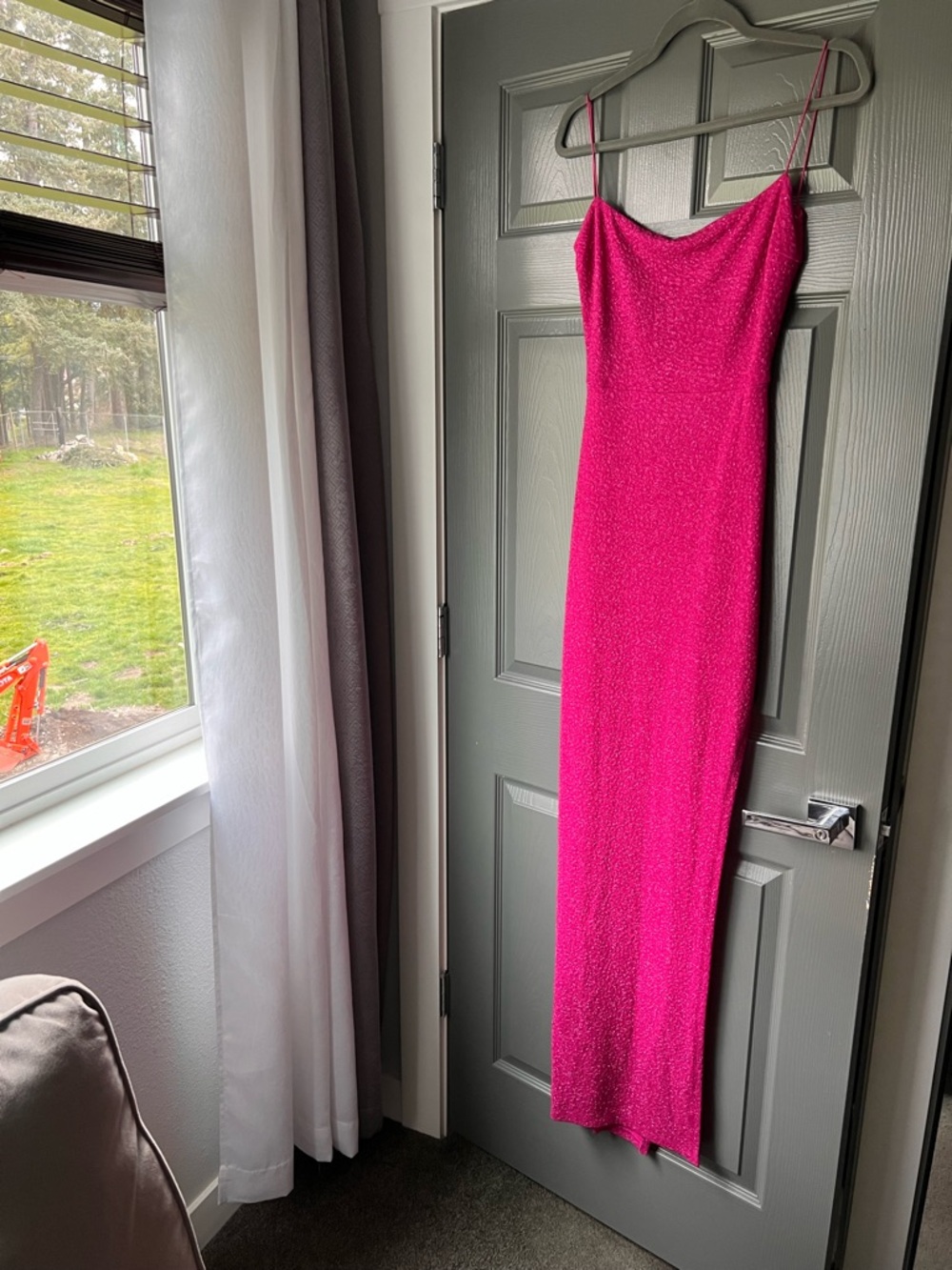 Women's Fuchsia Sparkle Slip Dress